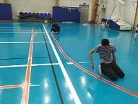 Нанесение разметки в спортивном комплексе