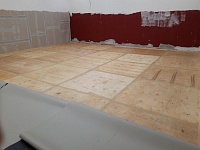 Укладка сценического линолеума в танцевальной студии Аллы Духовой