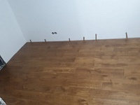 Заливка основание пола, монтаж фанеры со шлифовкой, монтаж массивной доски на клей-45м2