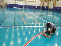 Нанесение разметки в спортивном комплексе